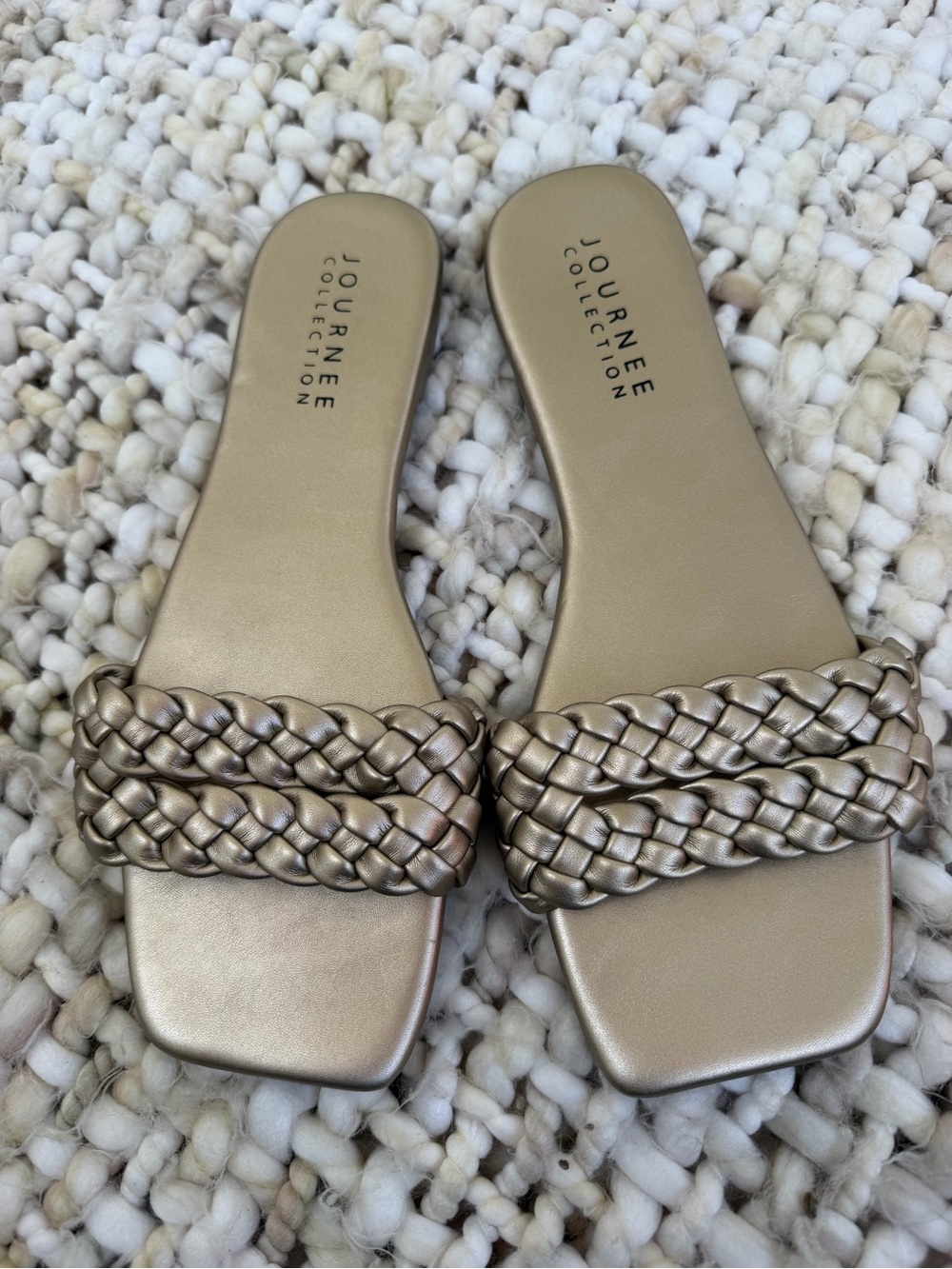 Journées Collection Gold Slide Sandals